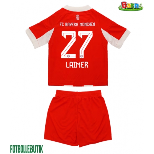 Bayern Munich Konrad Laimer #27 Hemmaställ Barn 2025-26 Kortärmad (+ Korta byxor)